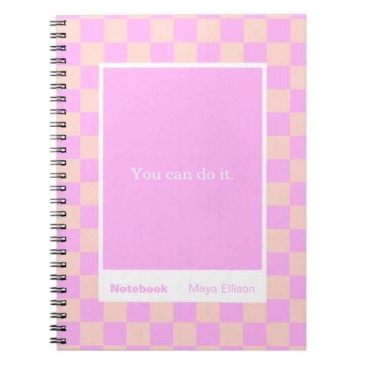 Modern Checkerboard Block Quote Classic Notebook Notizblock (Vorderseite)