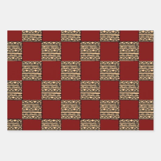 Modern Checkerboard Geometric pattern Geschenkpapier Set (Vorderseite 2)
