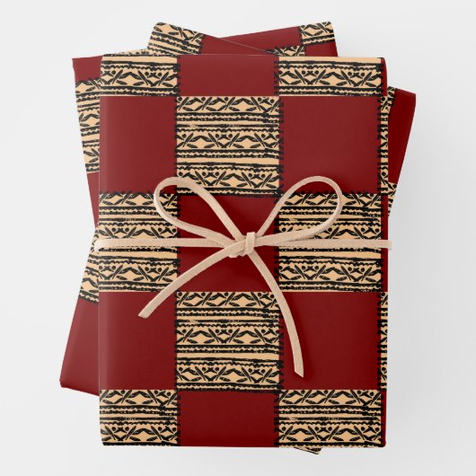 Modern Checkerboard Geometric pattern Geschenkpapier Set (Beispiel)