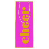 Modern Cheer Fuchsia Pink und Orange Geschenktüte Für Weinflaschen (Rückseite)