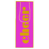 Modern Cheer Fuchsia Pink und Orange Geschenktüte Für Weinflaschen (Vorderseite)