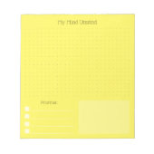 Modern Cheerful Yellow Brain Dump (Editable Text) Notizblock (Vorderseite)