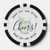 Modern Cheers Gin Tonic Drink Wedding Pokerchips (Vorderseite)