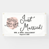Modern Cheers Just Married Car Banner (Horizontal)