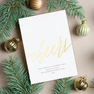 Modern Cheers Non-Foto Business Gold Weihnachten Folien Feiertagskarte