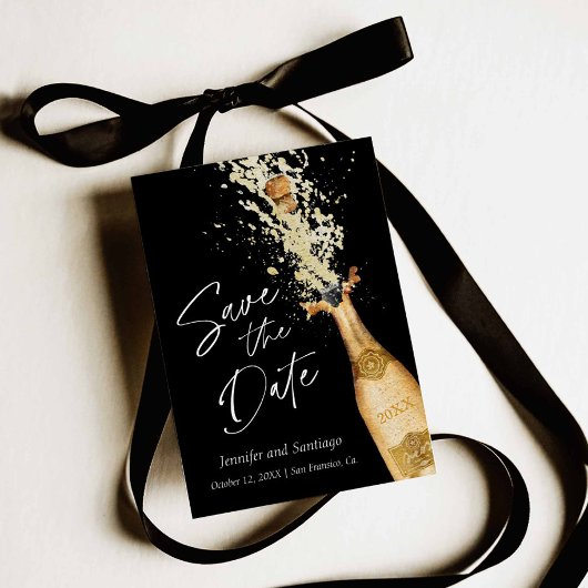 Modern Cheers Save the Date Card Einladung