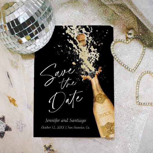 Modern Cheers Save the Date Card Einladung