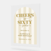Modern Cheers Sixty Years 60TH Birthday Welcome  Acrylschild (Winkel)