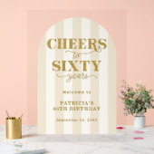 Modern Cheers Sixty Years 60TH Birthday Welcome  Acrylschild (Hochzeit)
