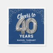 Modern Cheers to 40 Years Birthday Napkins Serviette (Vorderseite)