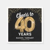 Modern Cheers to 40 Years Birthday Napkins Serviette (Vorderseite)