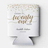 Modern Cheers to Gold White Confetti 21. Geburtsta Dosenkühler (Rückseite)