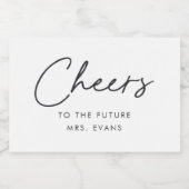 Modern Cheers to the Future Mrs. Brautparty Schaumweinetikett (Einzelnes Label)