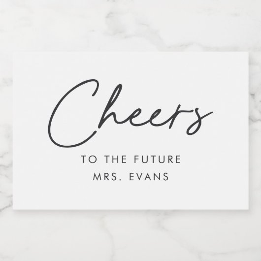 Modern Cheers to the Future Mrs. Brautparty Schaumweinetikett (Einzelnes Label)