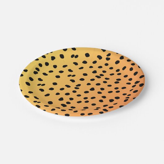 Modern Cheetah Print Pappteller (Schrägansicht)