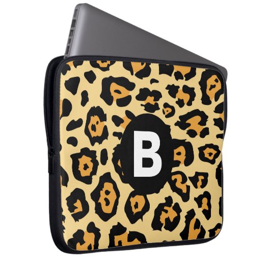 Modern Cheetah Spots Pattern Laptopschutzhülle (Vorne Rechts)