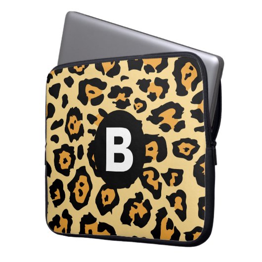 Modern Cheetah Spots Pattern Laptopschutzhülle (Vorderseite Links)