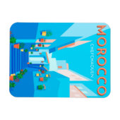Modern Chefchaouen Marokko Reisen Magnet (Horizontal)