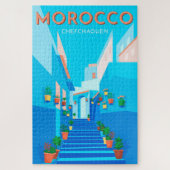 Modern Chefchaouen Marokko Reisen Puzzle (Vertikal)