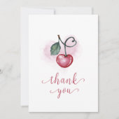 Modern Cherry Berry Sweetheat Baby Shower Dankeskarte (Vorderseite)