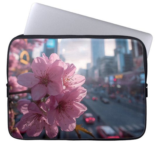Modern Cherry Blossom 13' Laptopschutzhülle (Vorderseite)