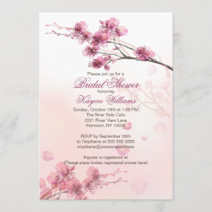 Modern Cherry Blossom Bridal Dusche Einladung