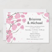 Modern Cherry Blossom Hochzeitseinladung Einladung (Vorderseite)
