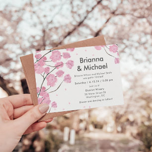 Modern Cherry Blossom Hochzeitseinladung Einladung