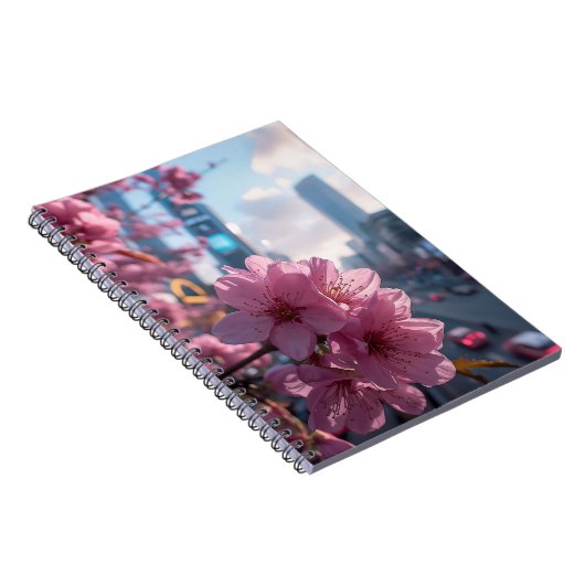 Modern Cherry Blossoms Notizblock (Rechte Seite)