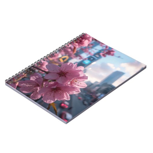 Modern Cherry Blossoms Notizblock (Linke Seite)