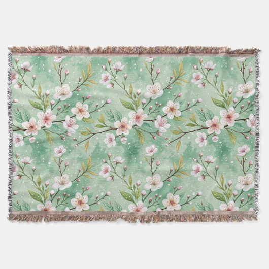 Modern Cherry Blossoms Winter Decke (Vorderseite)