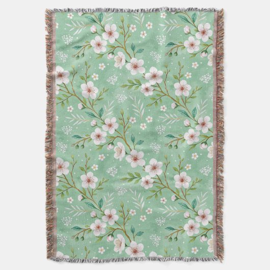 Modern Cherry Blossoms Winter Decke (Vorderseite Vertikal)