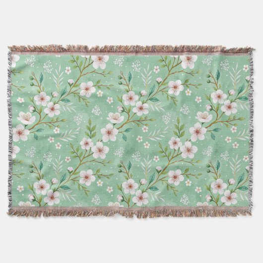 Modern Cherry Blossoms Winter Decke (Vorderseite)