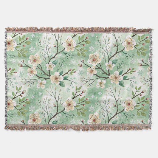 Modern Cherry Blossoms Winter Decke (Vorderseite)