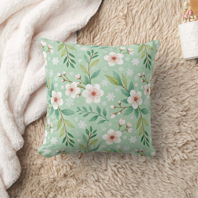 Modern  Cherry Blossoms Winter pattern Kissen (Decke)