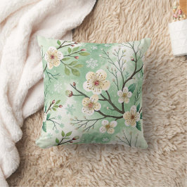 Modern Cherry Blossoms Winter pattern Kissen