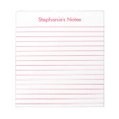 Modern Cherry Red Linde Personalisiert Notizblock (Vorderseite)