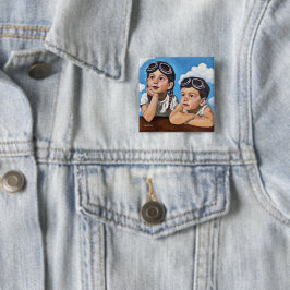 Modern Cherub Painting - Rembrandt Inspired Art Button