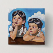 Modern Cherub Painting - Rembrandt Inspired Art Button (Vorderseite)