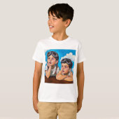 Modern Cherub Painting - Rembrandt Inspired Art T-Shirt (Vorne ganz)