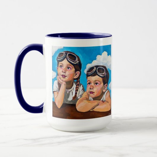 Modern Cherub Painting - Rembrandt Inspired Art Tasse (Links)