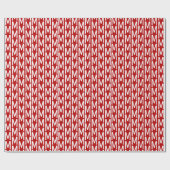 Modern Cherumriss rotes Monogramm-Muster Geschenkpapier (Flach)