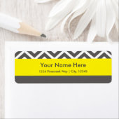 Modern Chevron Gray & Yellow Classiy Address Label (Insitu)