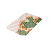 Modern Chevrons Prickly Pear Cactus Cactus Blume Badematte (Schrägansicht)