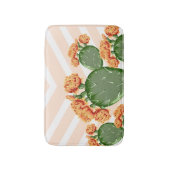 Modern Chevrons Prickly Pear Cactus Cactus Blume Badematte (Vorderseite Vertikal)