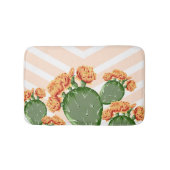 Modern Chevrons Prickly Pear Cactus Cactus Blume Badematte (Vorderseite)