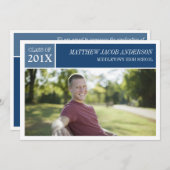 Modern Chic Abschluss Einladung - Blau (Vorne/Hinten)