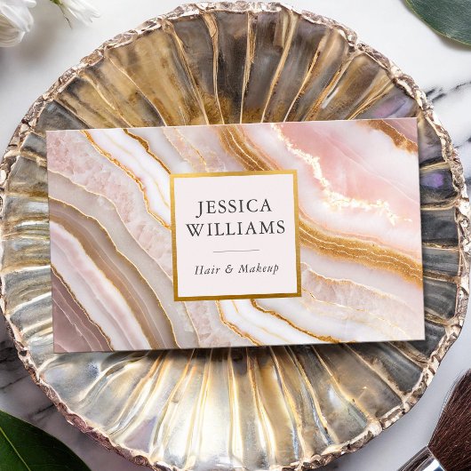 Modern Chic Agate Marble Visitenkarte