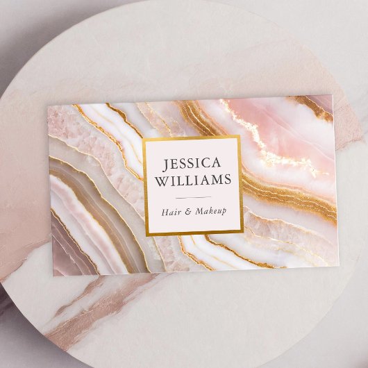 Modern Chic Agate Marble Visitenkarte