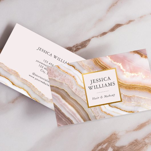 Modern Chic Agate Marble Visitenkarte